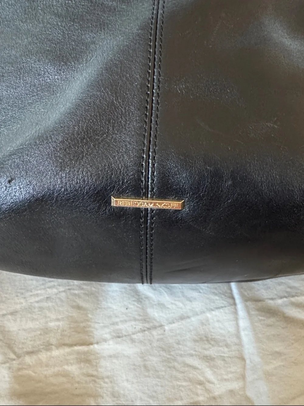Rebecca Minkoff Bryn Double Zip Hobo Bag black leather w/ gold studs & fringe - Picture 4 of 12